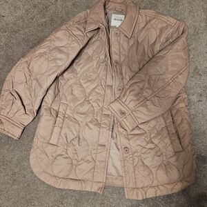 Madewell Women's Quilted Puffer Jacket in Pink
